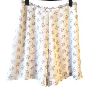 Vintage 28 Retro Floral Print High-Waisted Bermuda Flowy Shorts Soft Girl